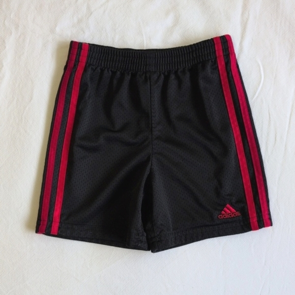 adidas black triple stripe activewear mesh shorts 3T toddler boys - Picture 1 of 5